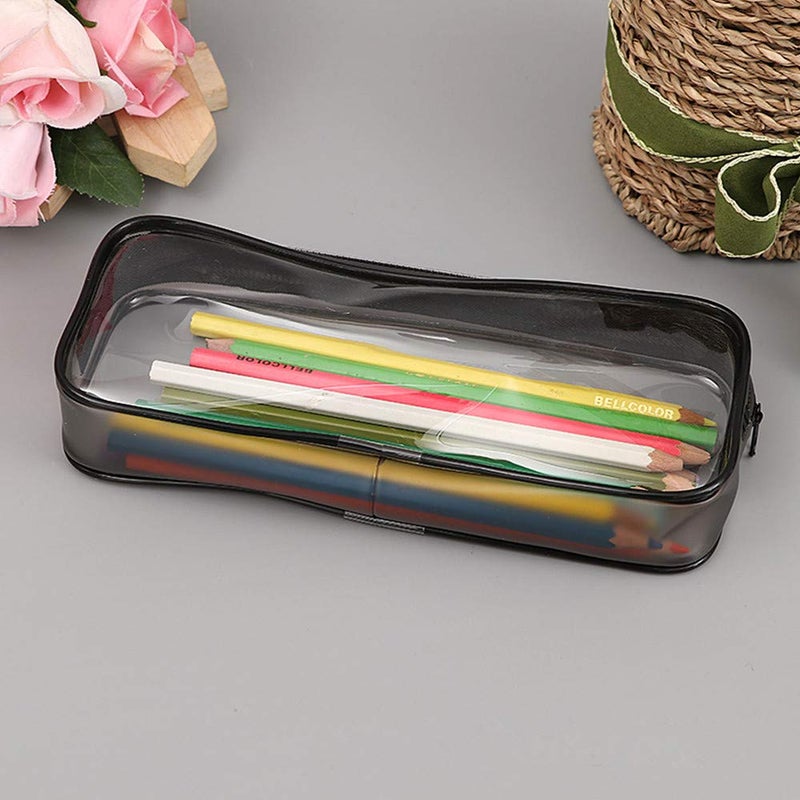 Funny live Clear Pen Pencil Case Pouch Big Capacity Pencil Case Bag Storage Bag Holder Transparent PVC Pen Bag Pencil Pouch for Office & School Supplies, Travel Cosmetic Makeup Bag, Black - Image 4
